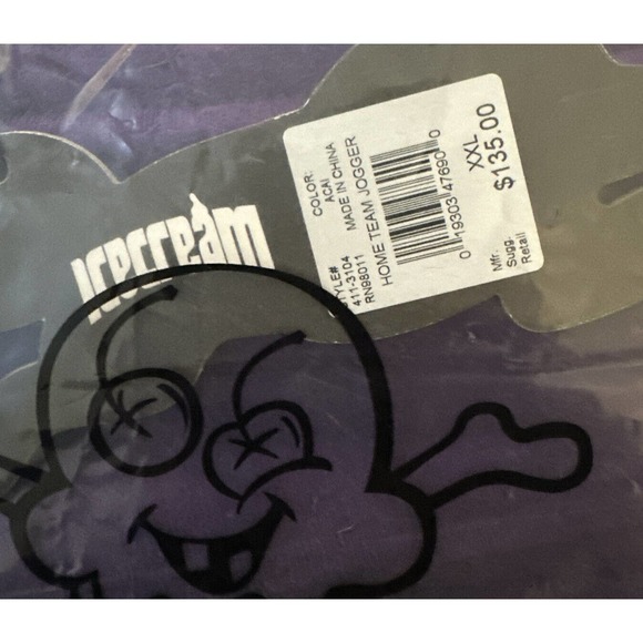 Ice Cream Jogger Home Team Acai Xxl 2XL Sweatpants BBC Purple Yellow Pharrell - Picture 8 of 10